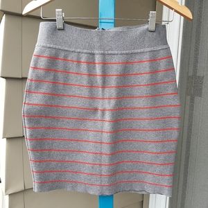 Tommy Hilfiger Mini Skirt Gray With Red Stripes Small